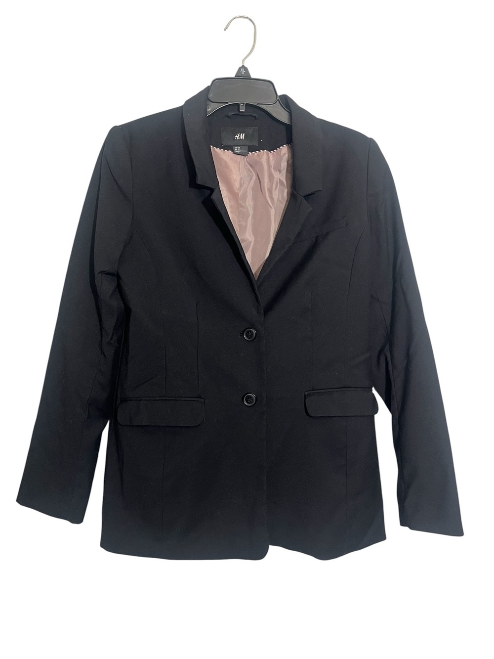 H&M Black Blazer with Light Dusty Pink Lining - Picture 2 of 4